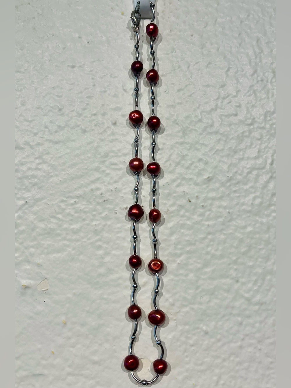 Vintage Red Beaded Necklace